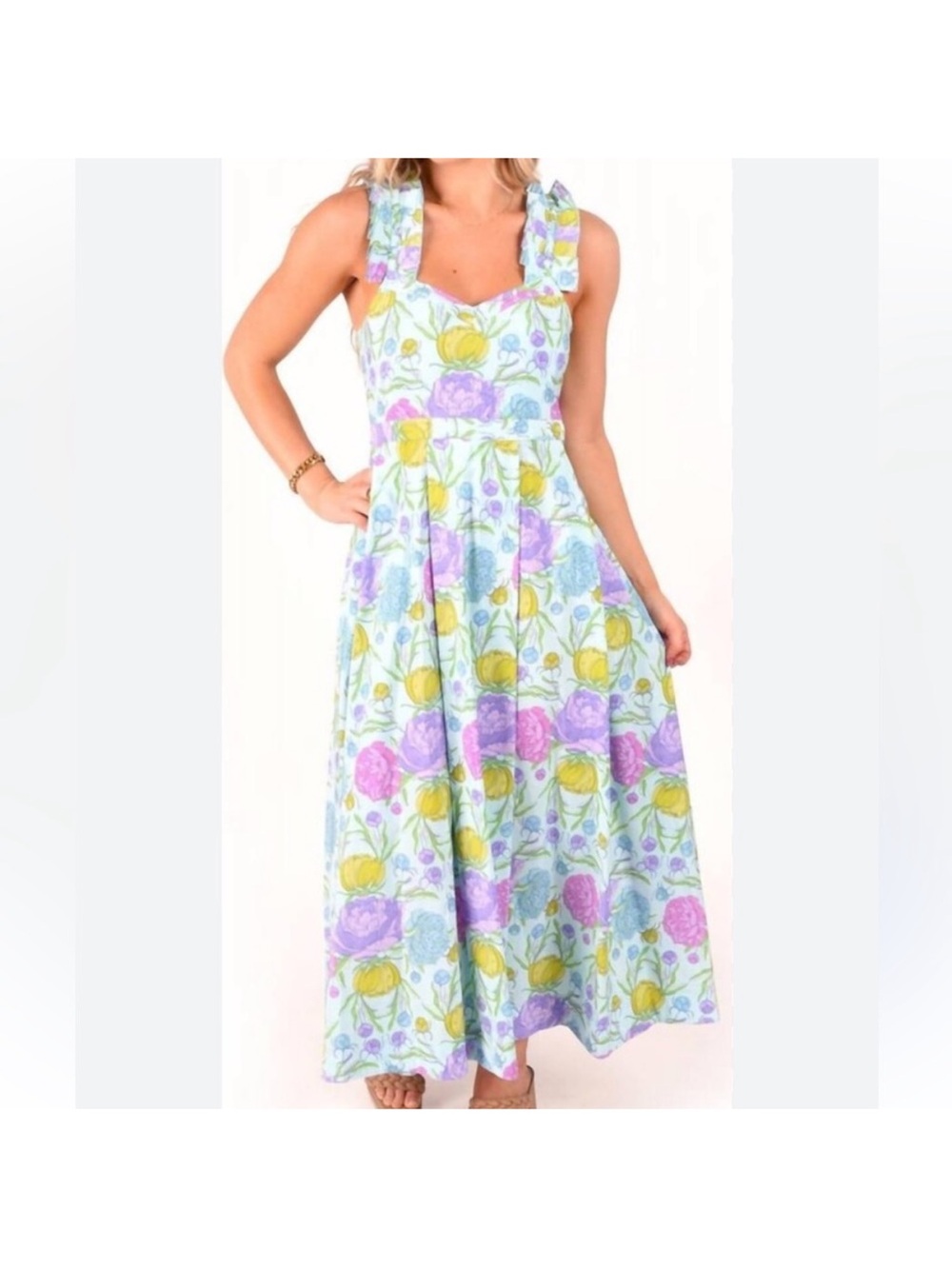Emily McCarthy Empire Maxi Dress in Peony Party Large